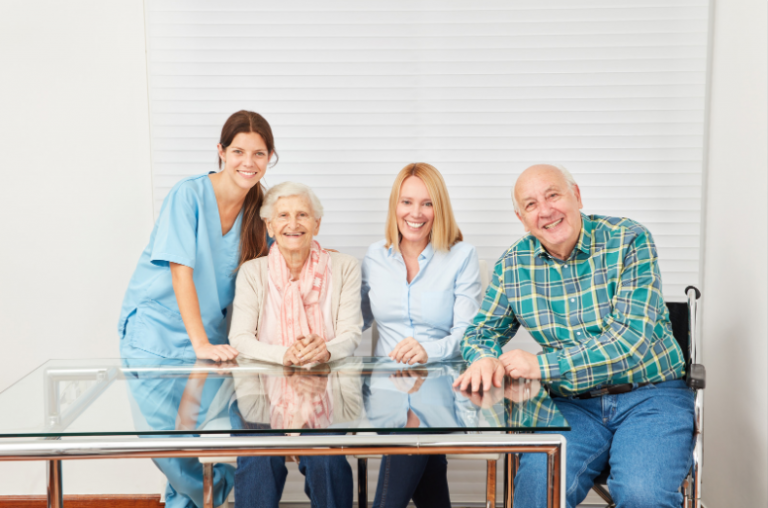 Caregiver and Happy Family